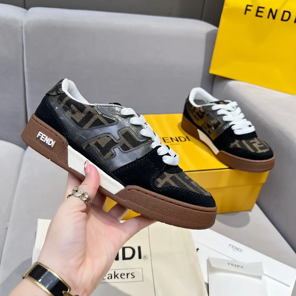 Fendi Match series thick-soled retro sports skateboard shoes 1:1 top quality
