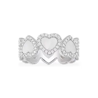 APM Monaco micro-inlaid white mother-of-pearl heart-to-heart ring