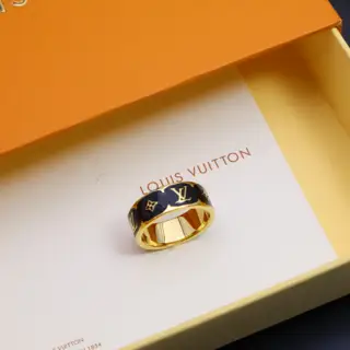 Louis Vuitton silver logo print ring