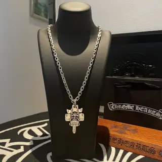 Chrome Hearts Cross Hearts Necklace