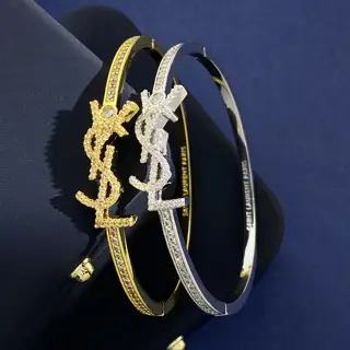 Yves Saint Laurent diamond bracelet with lettering