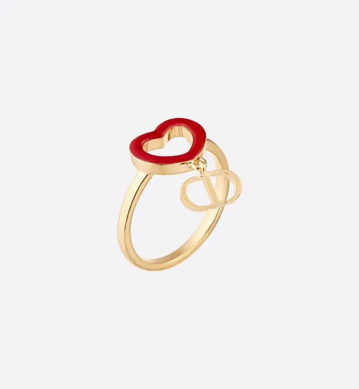 DIOR letter heart CD retro ring