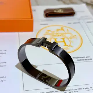 Hermes bracelet Black Warrior Size 17 19cm Original custom bracelet The enamel craft is a