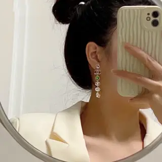 Chanel Colored Diamonds and Small Pearls Chanel Earrings