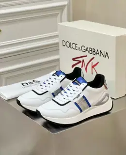 Dolce & Gabbana cowhide patchwork men’s casual sports shoes fashionable elastic sports