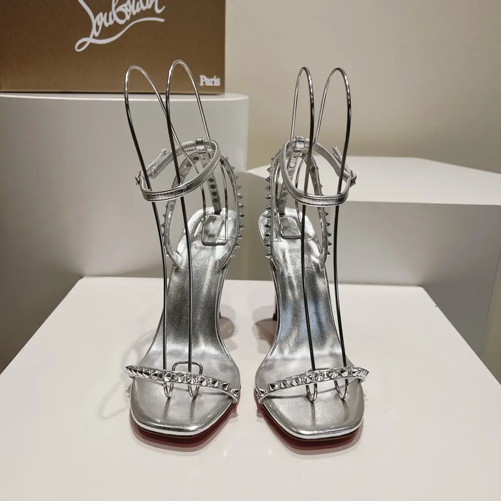 Christian Louboutin one-strap rivet high-heeled sandals