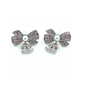 Chanel Mini Bow Earrings