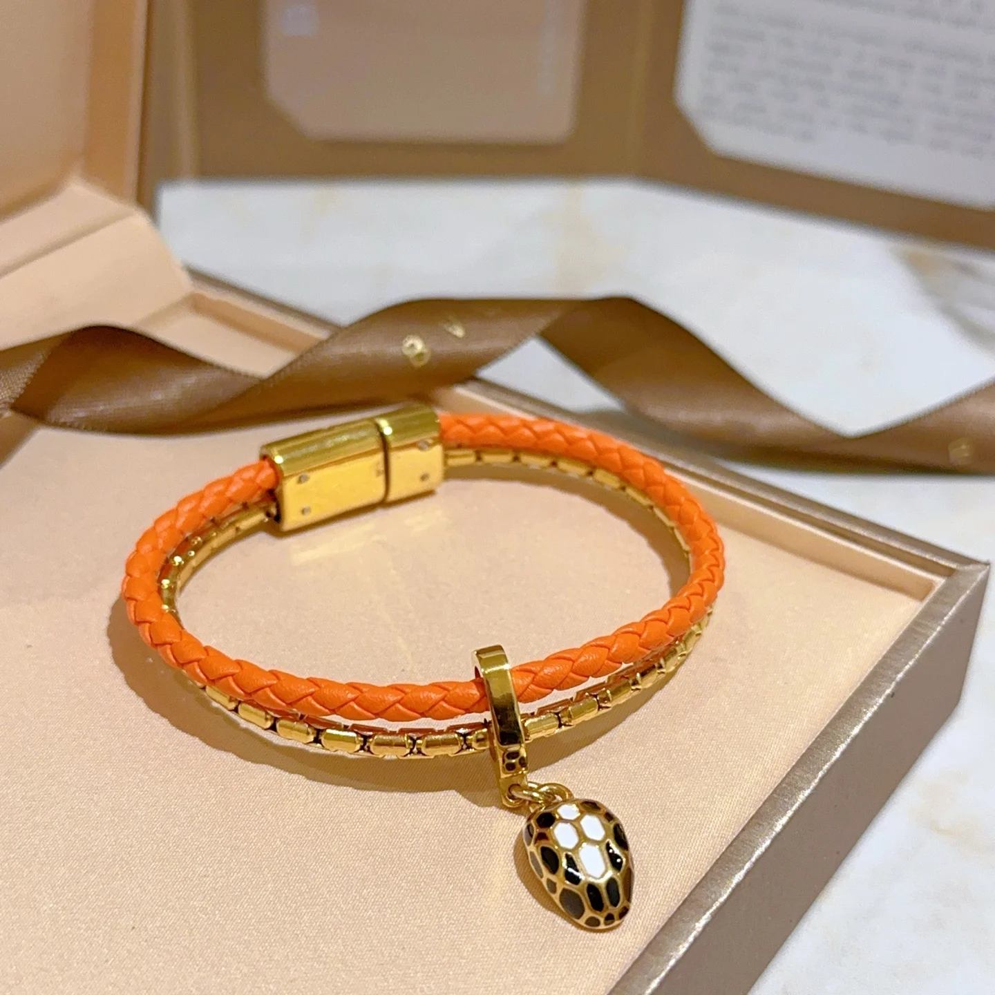 Hermes Double-layer snake head bracelet