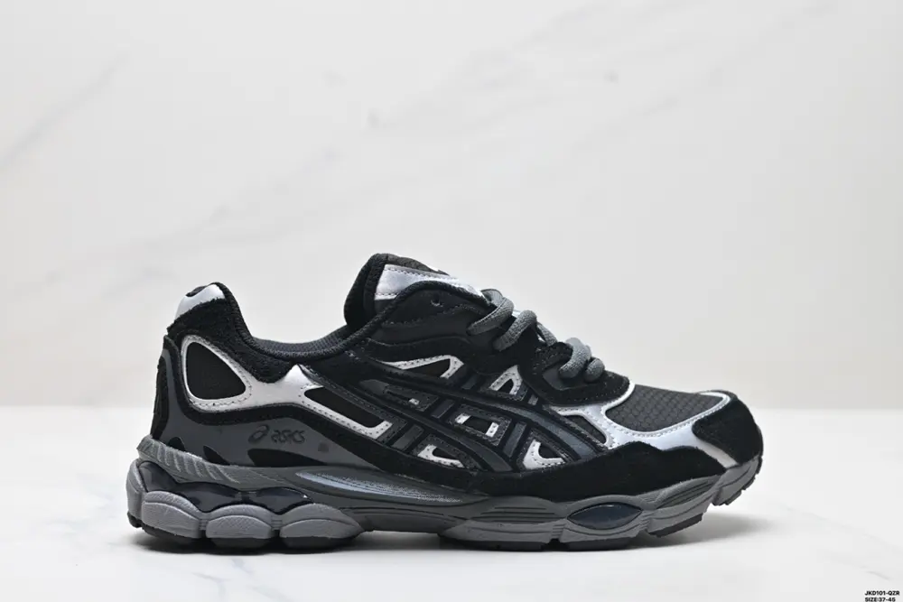 ASICS GEL-NYC 2055 breathable mesh upper with some synthetic leather material. Adopts new 1201A789-103