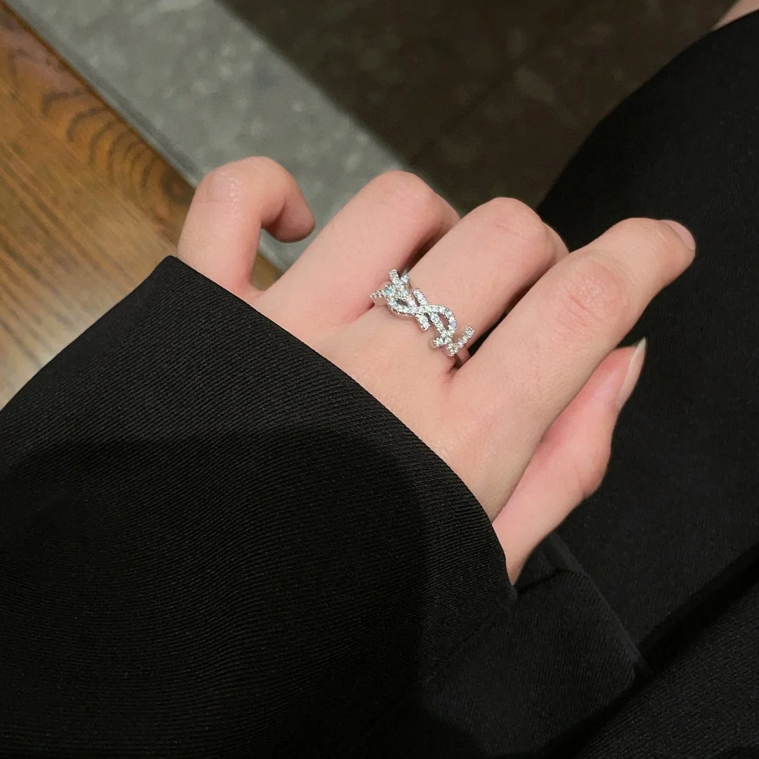 Yves Saint Laurent letter full diamond ring