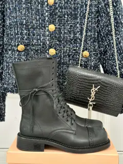 MiuMiu 24 catwalk retro motorcycle boots