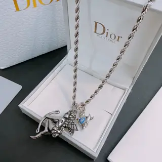 DIOR New Dior necklace Original goods New counter model Retro fashion must-have Men and