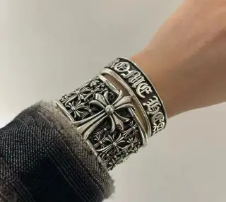 Chrome Hearts Classic Wide Cross Cuff Bracelet