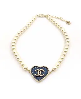 Chanel Heart Pearl Necklace