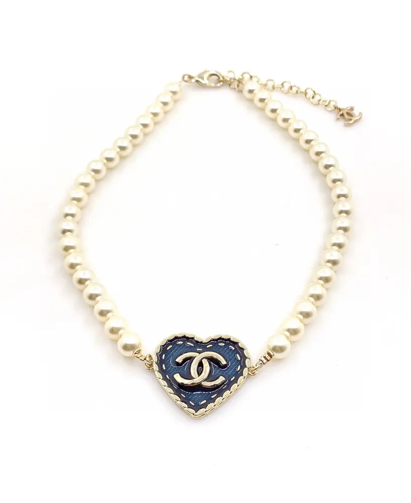 Chanel Heart Pearl Necklace