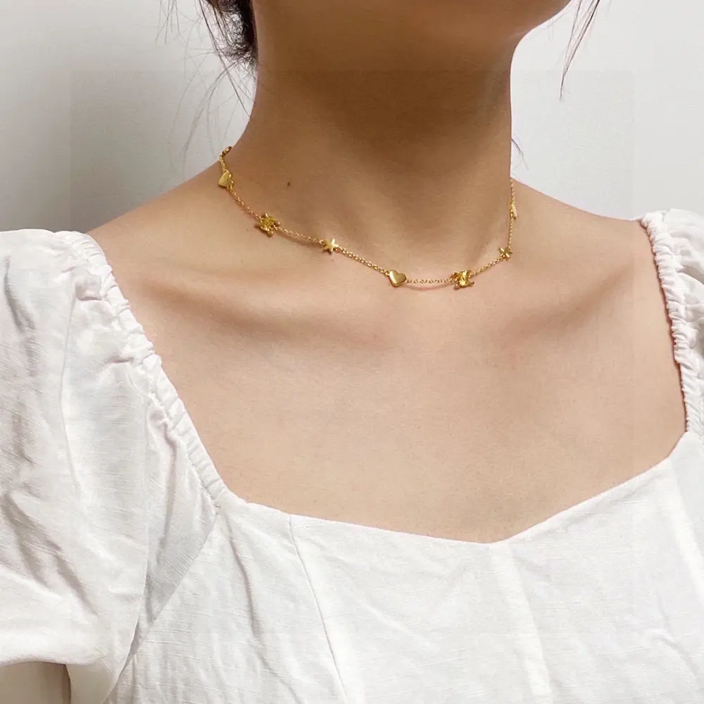 Celine Arc de Triomphe necklace heart five-pointed star