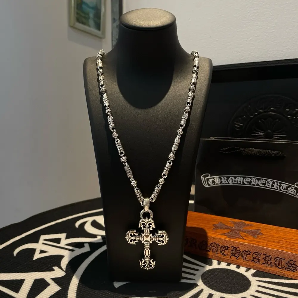 Chrome Hearts cross flower ball necklace
