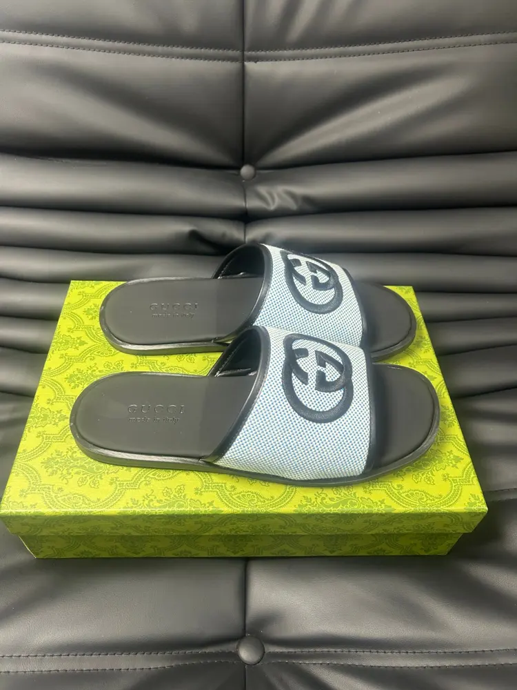 Gucci Double G Presbyopic Flip Flops Cross Sandals Thick Sole Slippers Beach Shoes