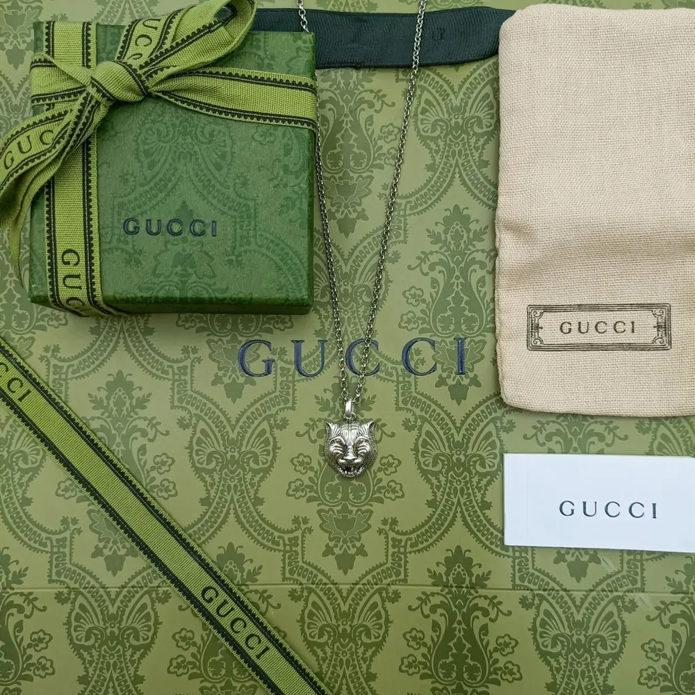 Gucci necklace Wang Yibo’s same Gucci tiger head necklace Retro street hip-hop style
