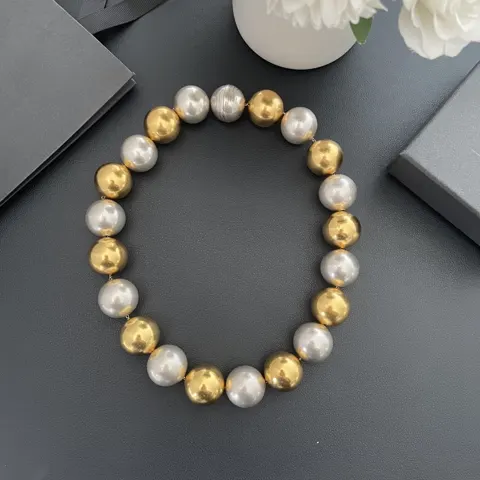 Yves Saint Laurent two-color ball necklace