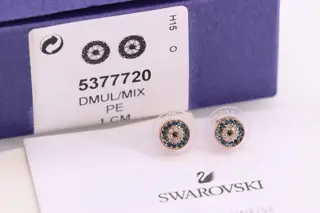 Swarovski Rose Gold Round Devil’s Eye Earrings