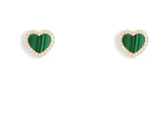 APM Monaco Malachite Heart Earrings Fashionable and simple design earrings