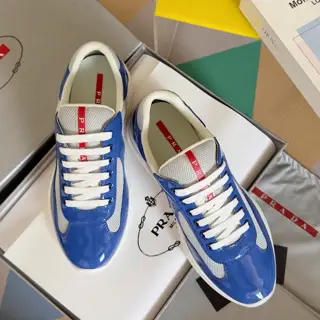 Prada America’s Cup Series Patent Leather Mesh Casual Sneakers