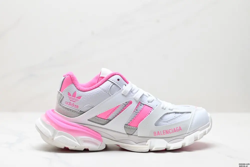Adidas originals x Balenciaga Track Forum round toe lace-up non-slip low-top dad shoes 741106