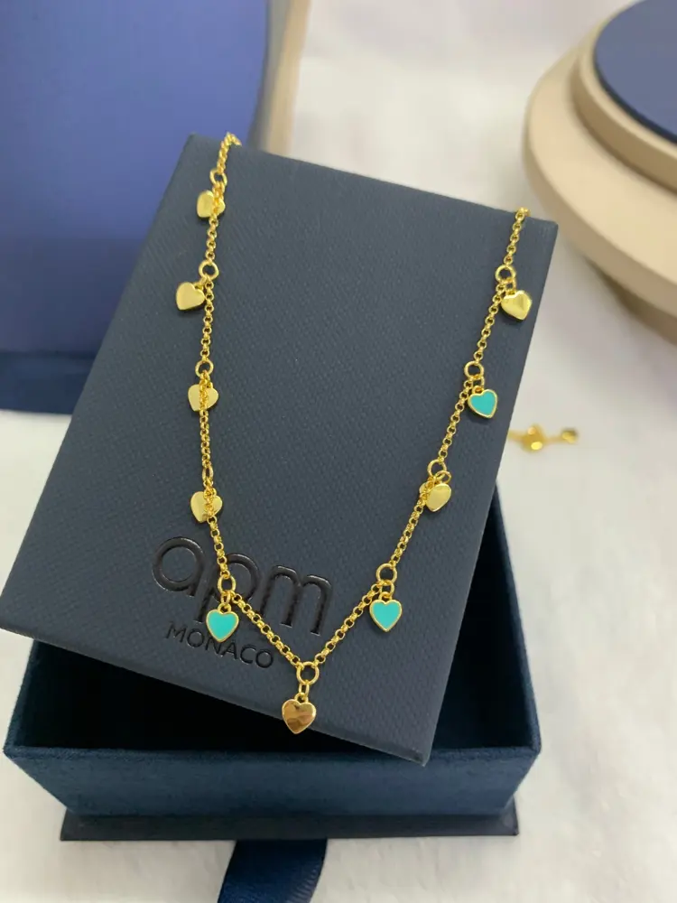 Apm monaco heart adjustable necklace colorful summer fashion gift