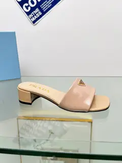 Prada/Prada 2024ss spring and summer new product Saffiano cow patent leather high-heeled