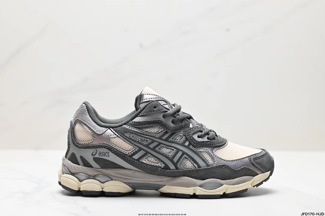 ASICS GEL-NYC breathable mesh upper with some synthetic leather material uses new AHAR+ 1201A789-750
