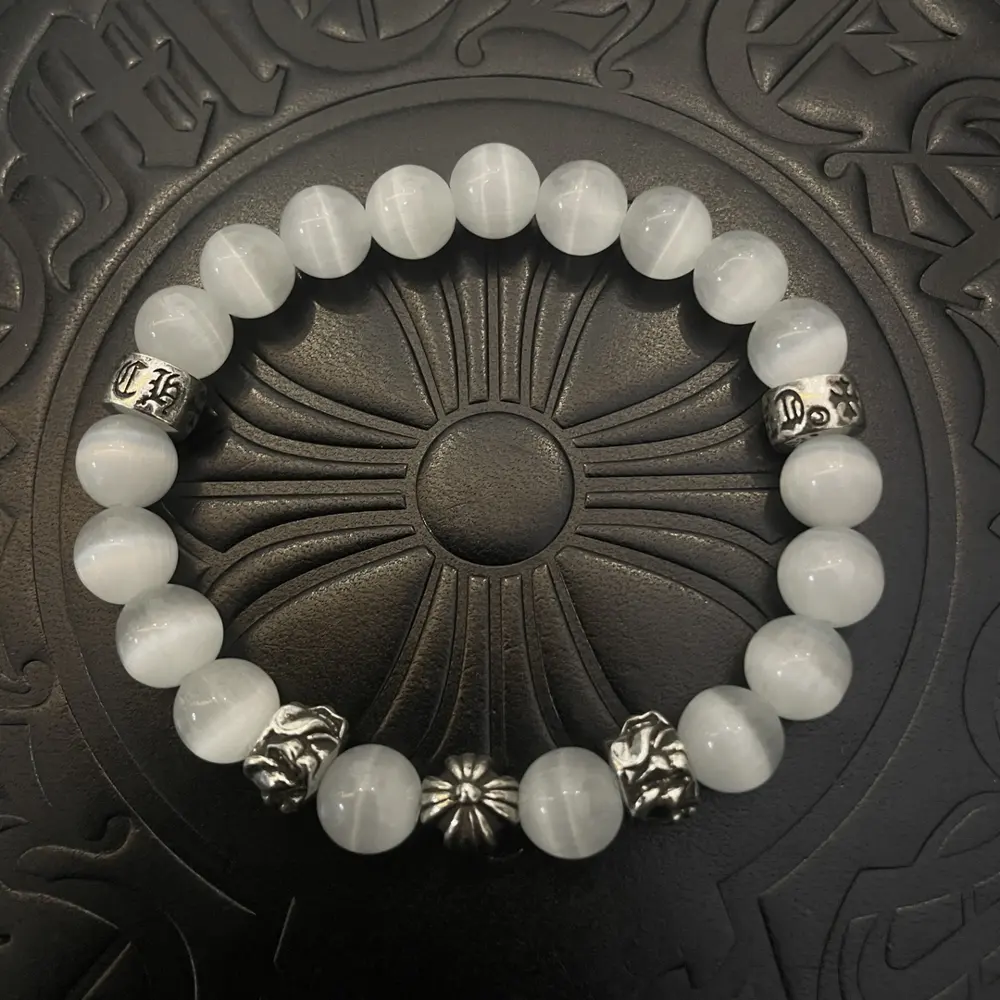 Chrome Hearts classic retro multi-element white cat’s eye bracelet