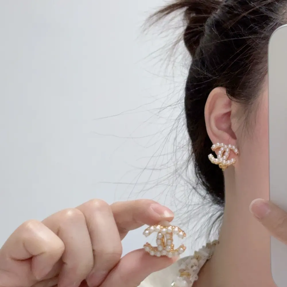 CHANEL style ear clip Earrings