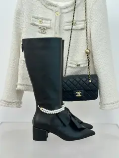 Chanel Bow Pearl Double C Boots Series