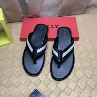 BALLY slippers are imported top-grain leather