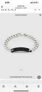 gucci Universal Ring Bracelet Gucci Sterling Silver Accessories Size 18-20-22
