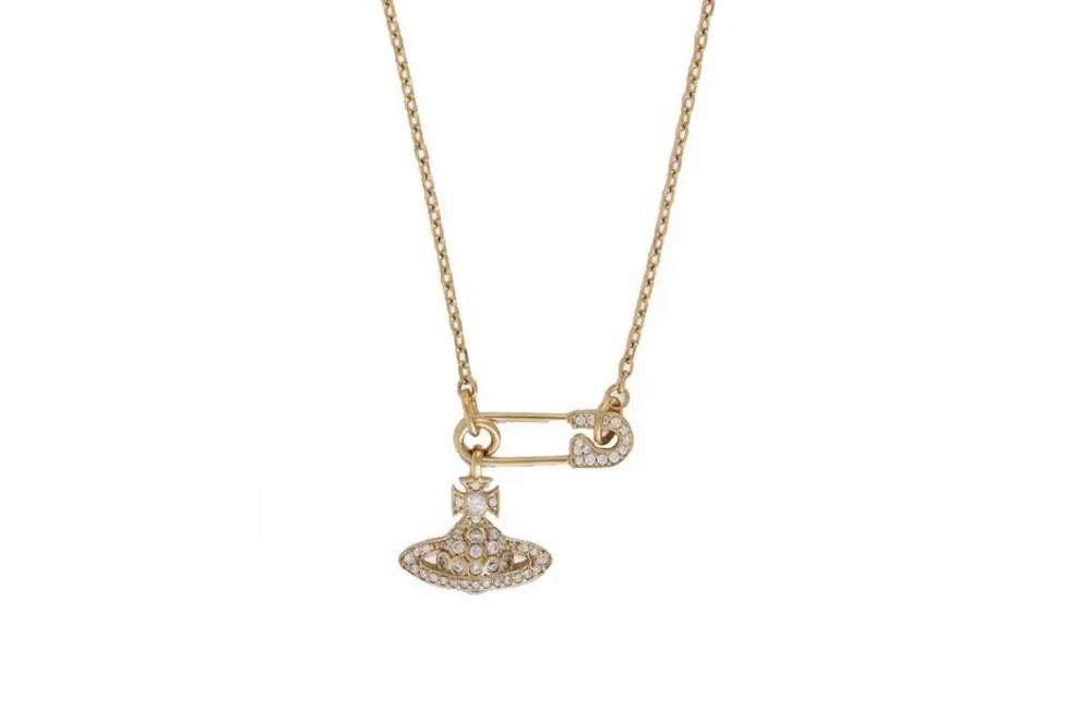 Vivienne Westwood diamond pin planet necklace