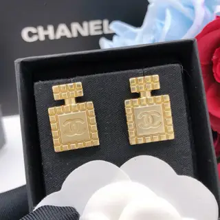Chanel Double C Perfume Bottle Earrings