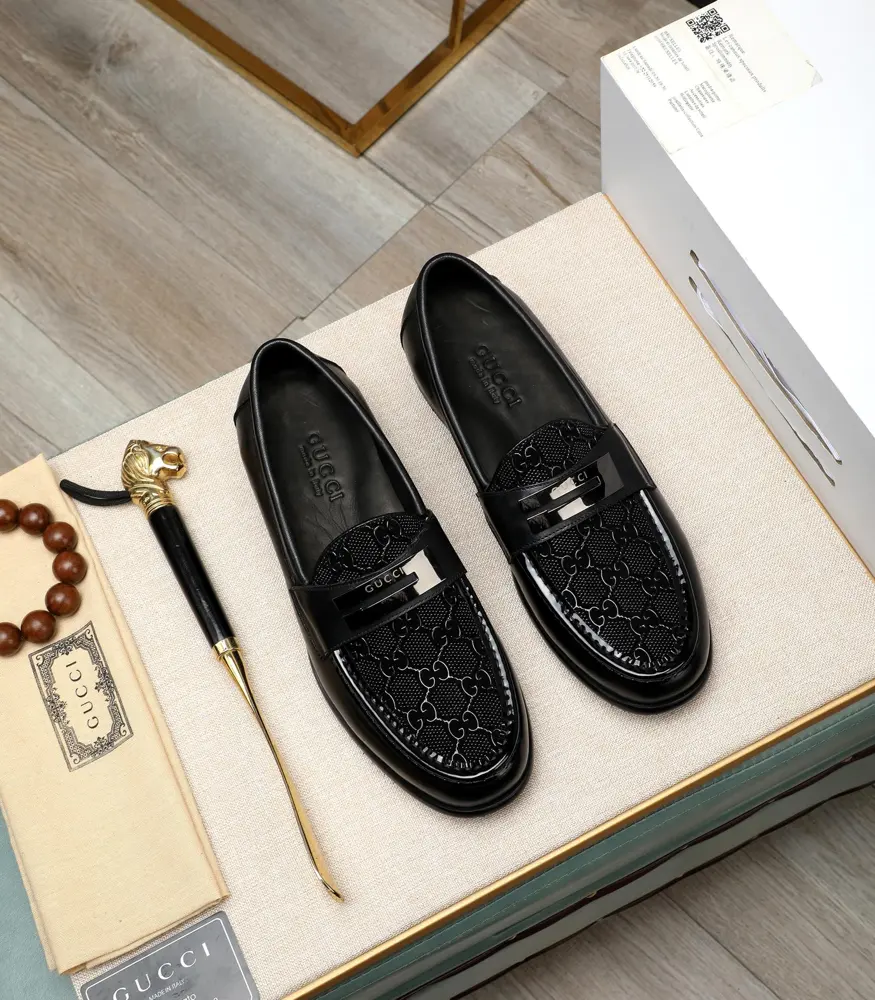 Gucci formal leather shoes Italy imported cowhide + top imported water-dyed cowhide lining