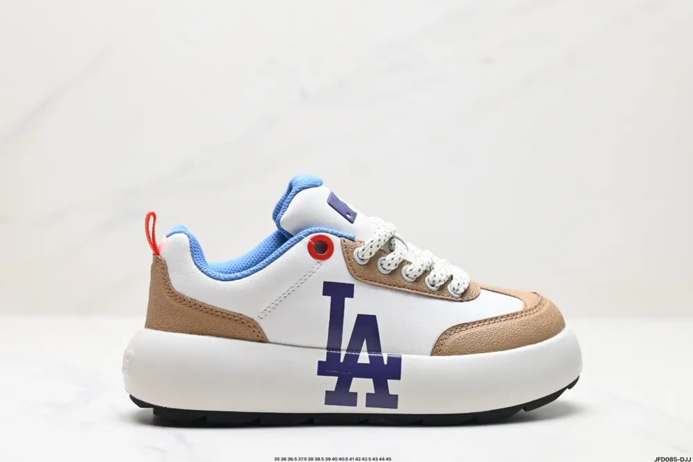 MLB retro thick-soled contrasting color large logo loafers warm height-enhancing 3ASXCBC4N