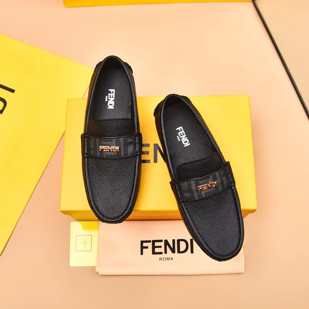 FENDI fashion casual loafers imported calfskin material super smooth texture