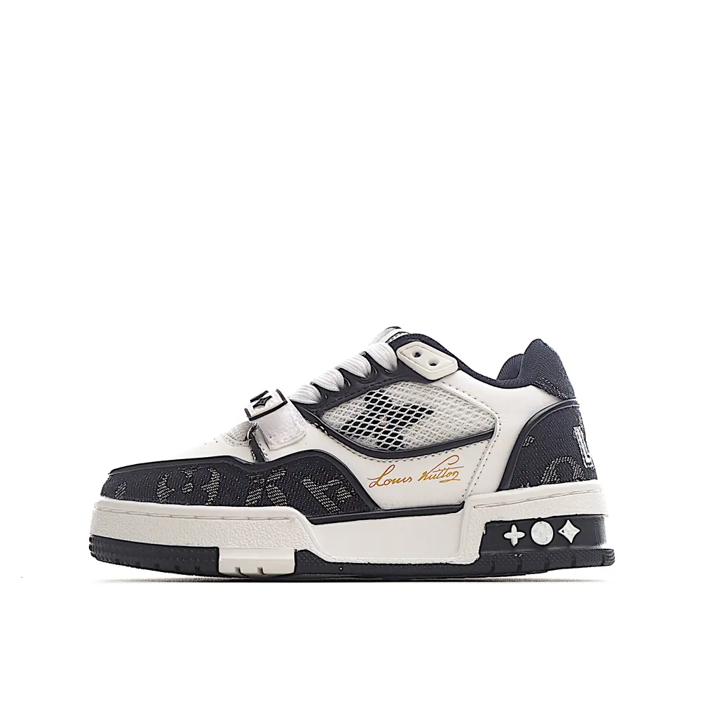 Louis Vuitton children’s fashion lace-up Velcro sneakers