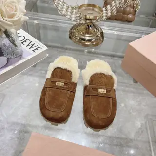 Miu Miu Miu wool Birkenstock Muller slippers