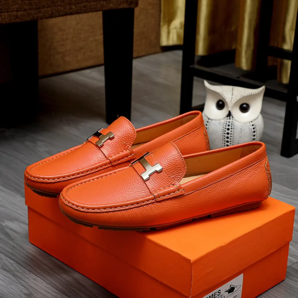 Hermès classic slip-on shoes 1:1 mold opening Original quality Using imported cowhide