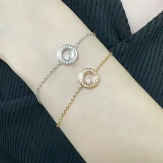 Chopin V gold plated Mimi gold Chopin CNC round full diamond swing bracelet