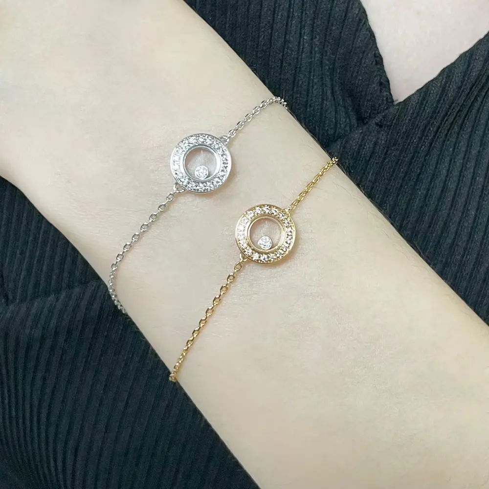 Chopin V gold plated Mimi gold Chopin CNC round full diamond swing bracelet
