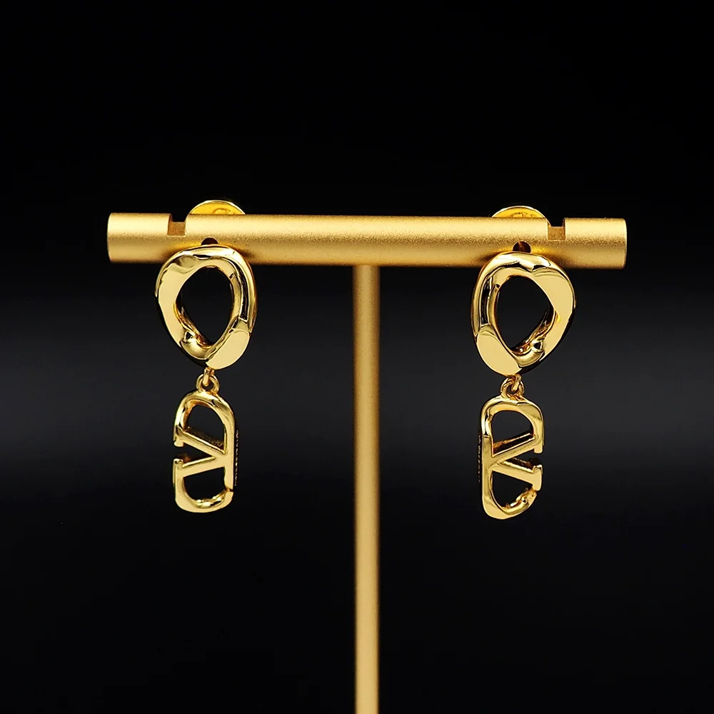 Valentino V Logo Signature Metal Earrings