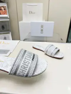 Dior leather slippers with monogram embroidery