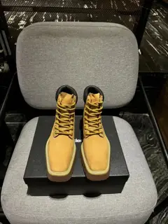 Alexander Wang 24ss new winter square toe casual short boots yellow boots