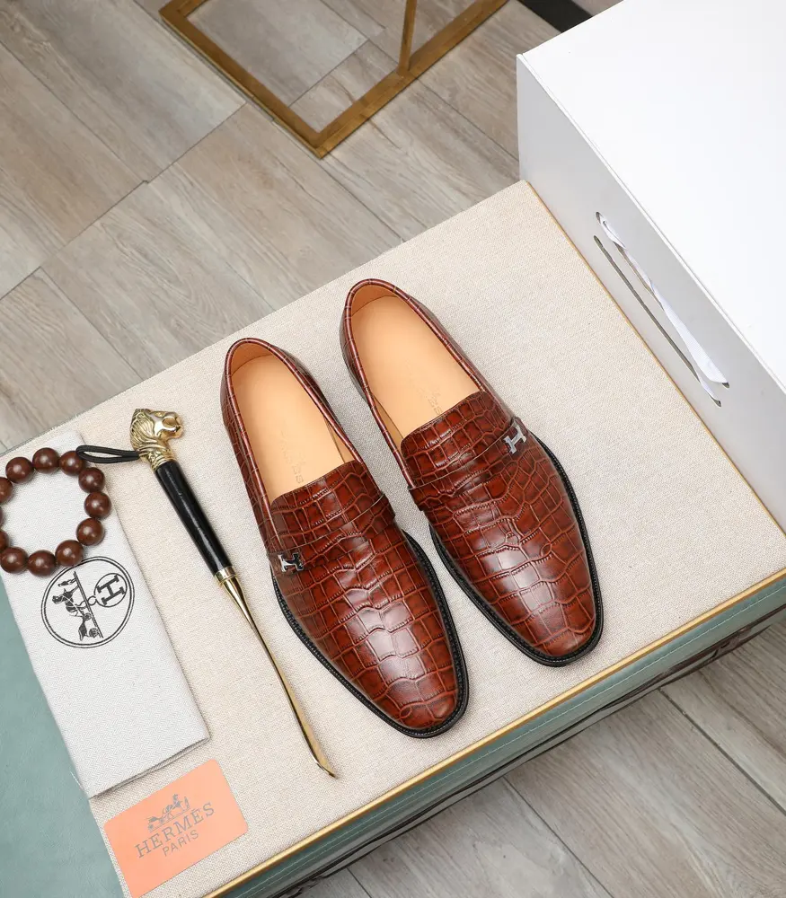 Hermès business leather shoes Material: original soft calfskin